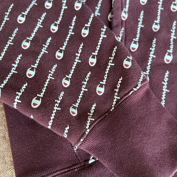 Champion Reverse Weave AOP PO Hoodie S2974 CPB SZ L Unisex, Burgundy, y2k, 90s - Picture 2 of 10